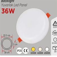 36W GEÇMELİ BACKLIGHT YUVARLAK PANEL 1